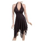 black mini dress with heart strap