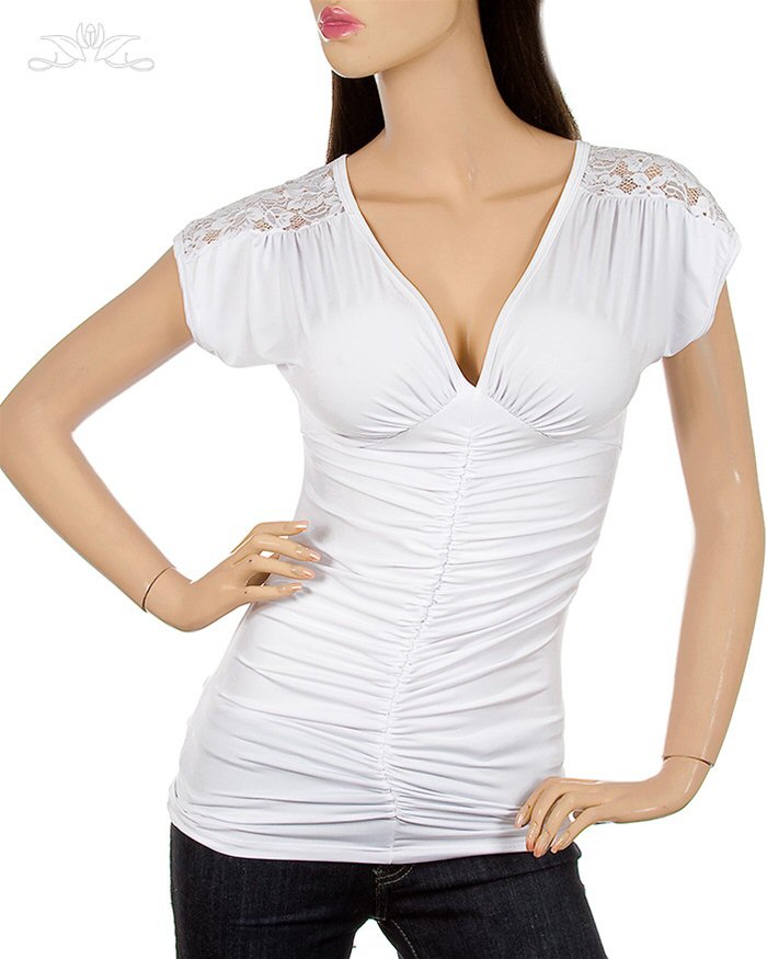 long sleeve v neck top