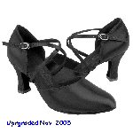 Black Satin Closed Toe Shoes